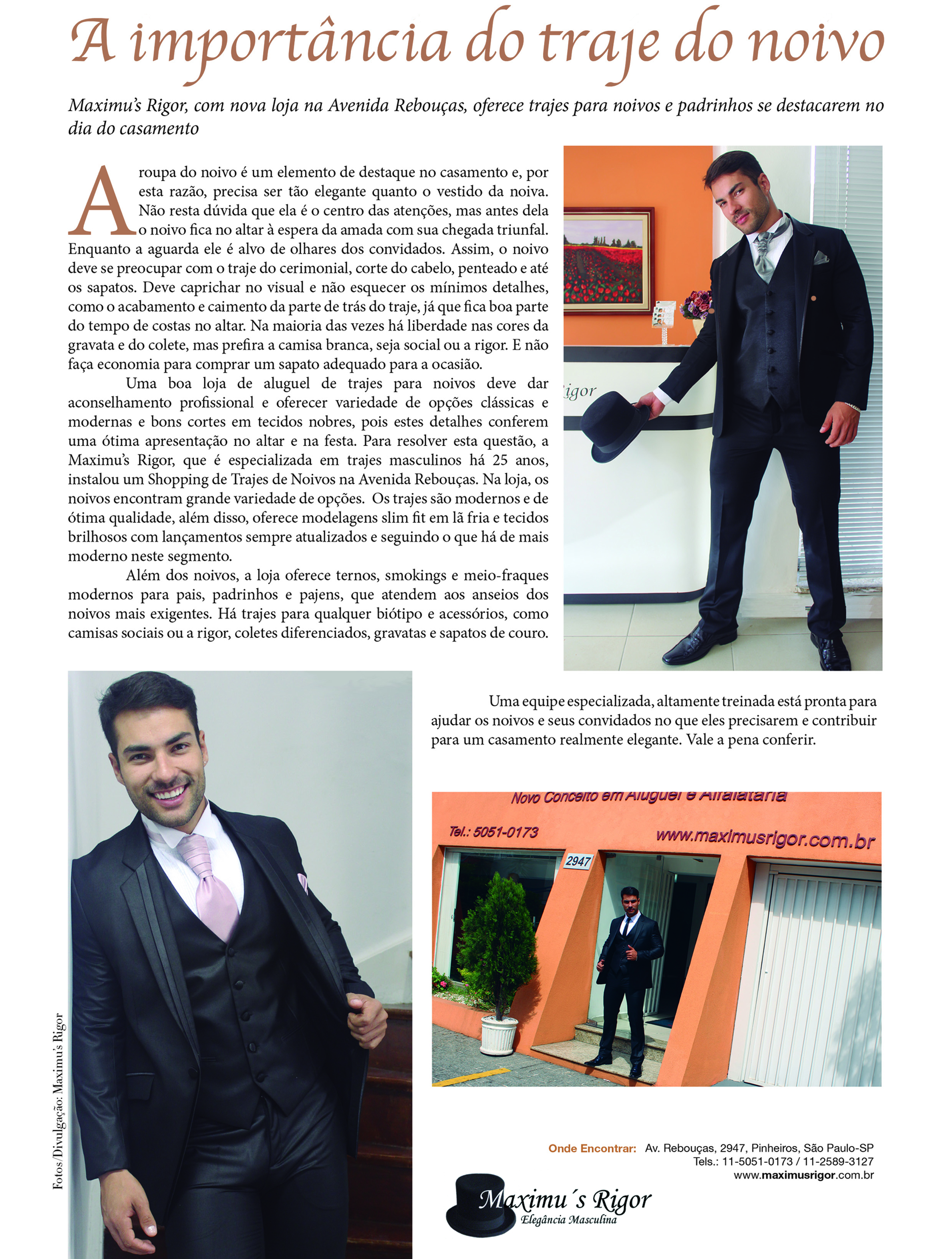A import&acirc;ncia do traje do noivo
